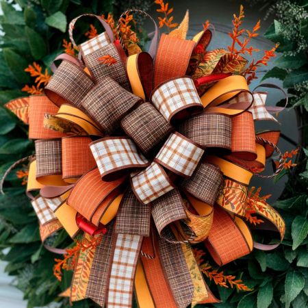 Fall/Autumn Season Ribbon Wreath